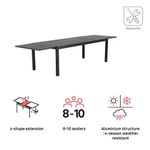 Mesa Extensible Aluminio Gris Atenas