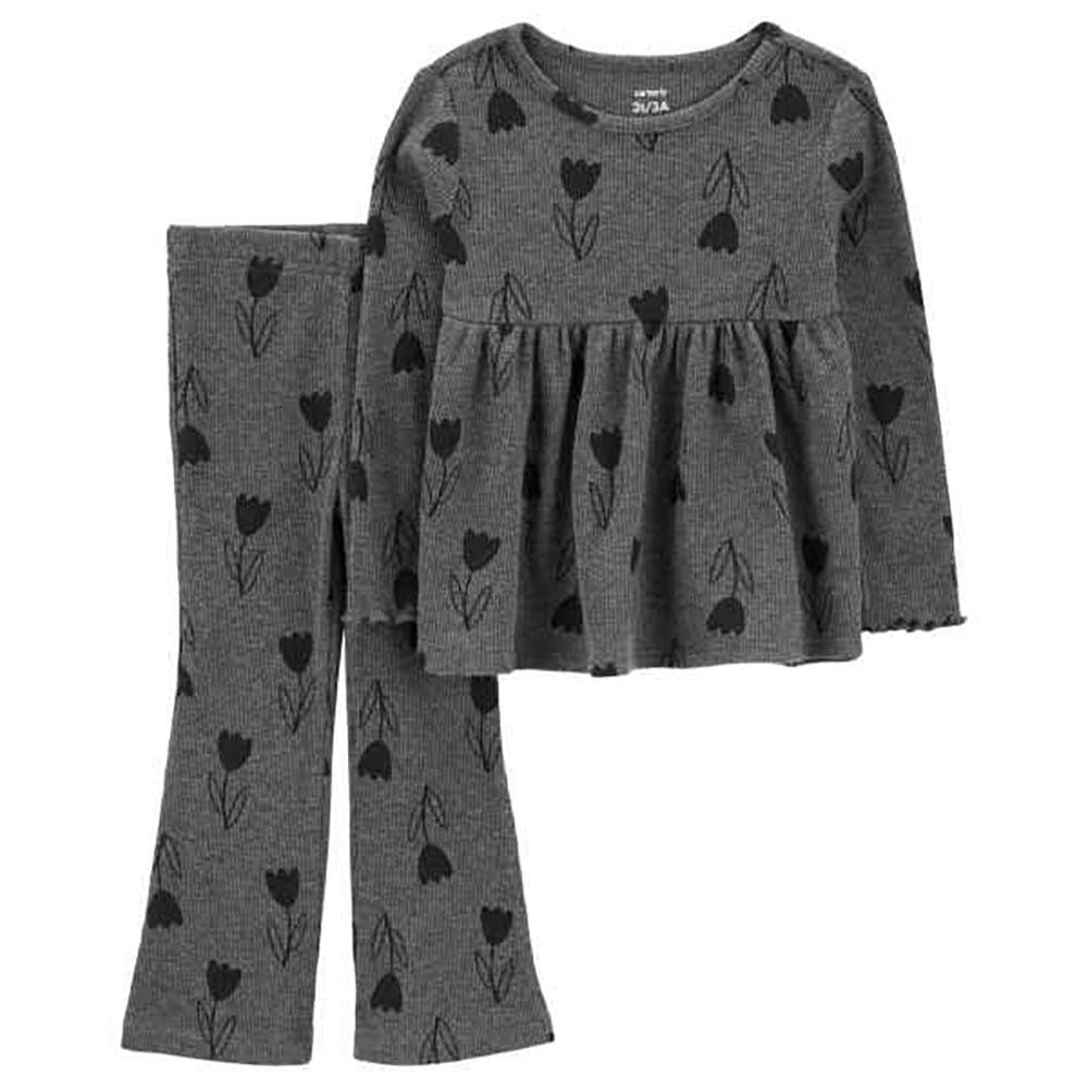 Conjunto de Blusa y Pantalón Acampanado con Estampado Floral para Niña ...