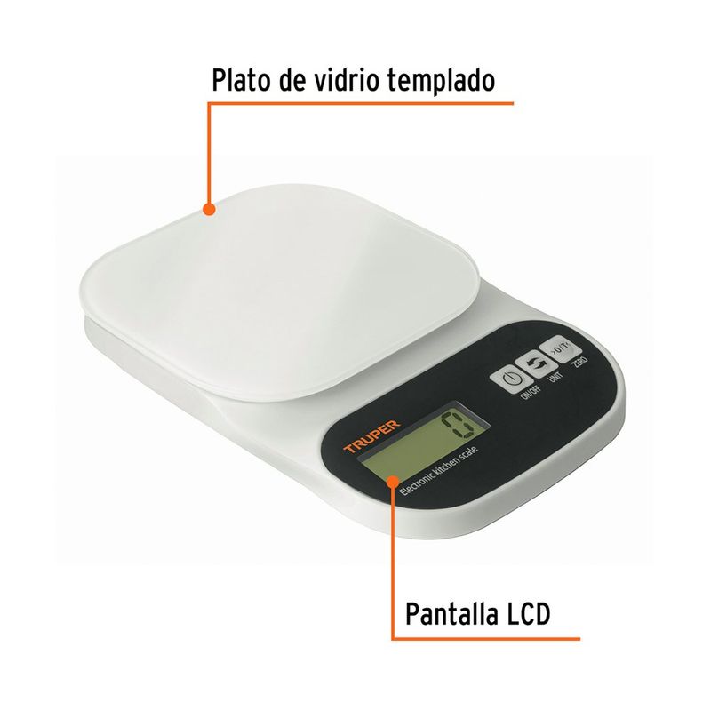 Báscula Electrónica Plástica para Cocina