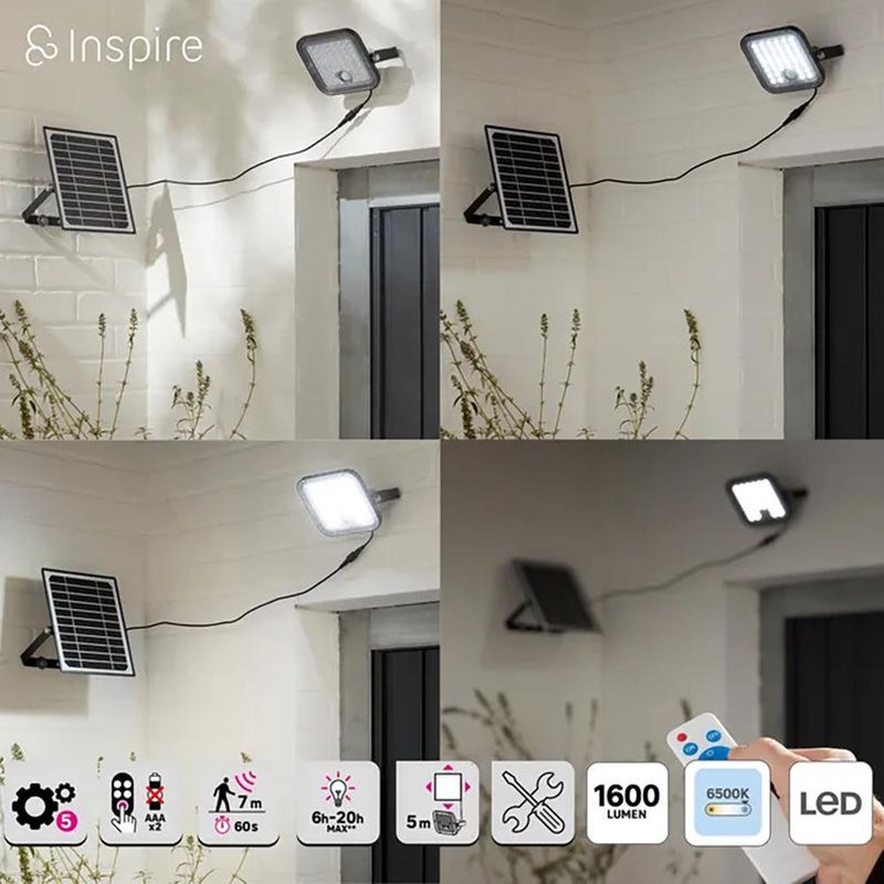 Lámpara de Exterior LED con Panel Solar y Sensor de Movimiento