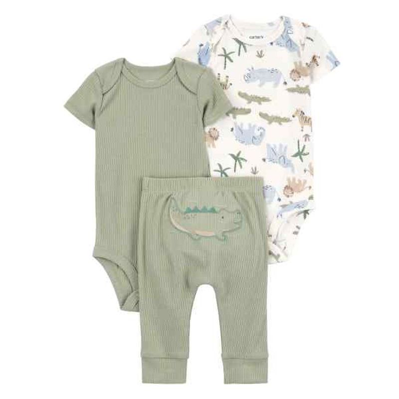 Set de Bodys y Pantalón con Diseño de Cocodrilo para Niño - Varias Tallas