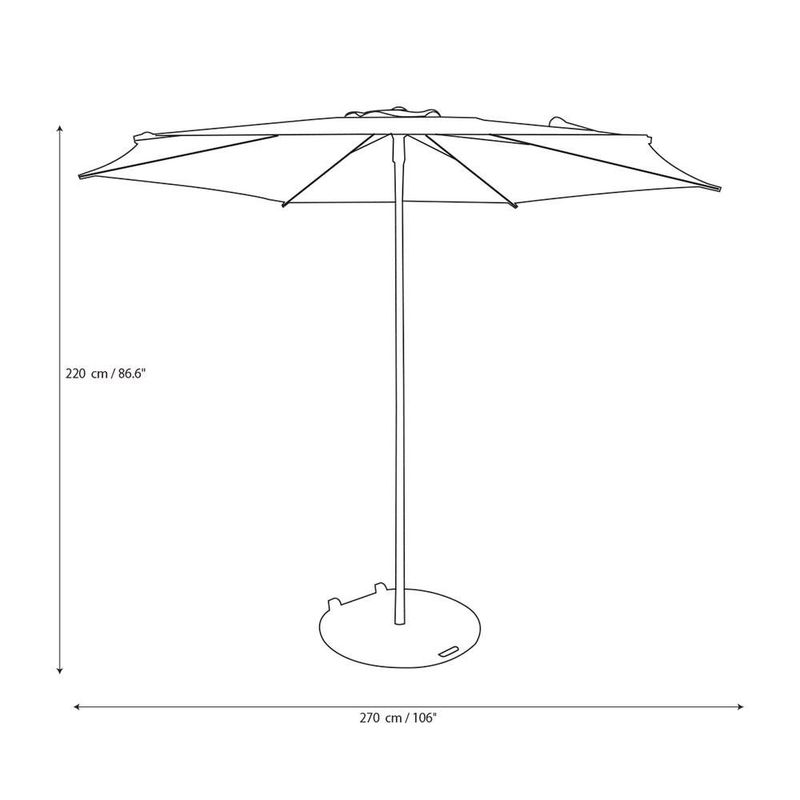 Sombrilla de Exterior 2.7M Mostaza