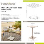 Mesa Alta Lucy de Acero Beige