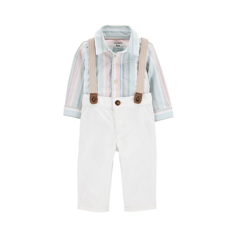 Polo de Rayas y Pantalones con Tirantes para Niño - Varias Tallas