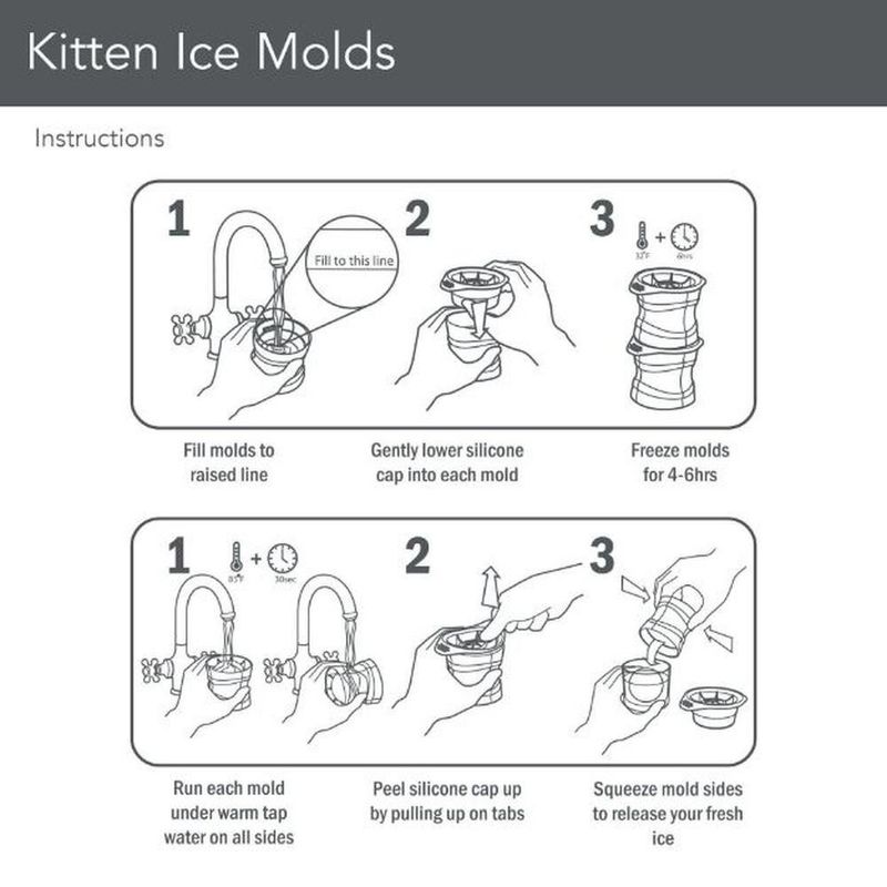 Set de 2 Moldes para Hielo Diseño Gato