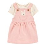 Conjunto de Pichi Rosa con Bolsillo de Conejito para Niña - Varias Tallas