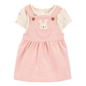 Conjunto de Pichi Rosa con Bolsillo de Conejito para Niña - Varias Tallas