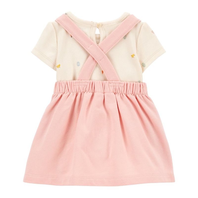 Conjunto de Pichi Rosa con Bolsillo de Conejito para Niña - Varias Tallas