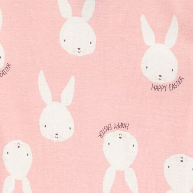 Pijama de Algodón Rosa con Estampado de Conejitos para Niña - Varias Tallas