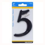 Número 5 de Casa Plástico Negro 4 Plg