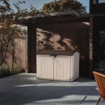 Bodega de Resina Exterior Ultra Beige con Tapa Marrón