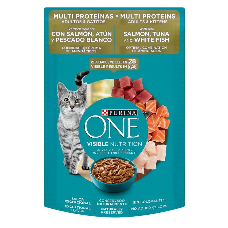 Alimento Húmedo para Gato Multiproteínas Salmon y Atún 85 G