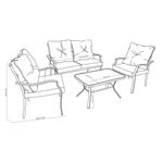 Set 3 Sillones con Mesa Beige