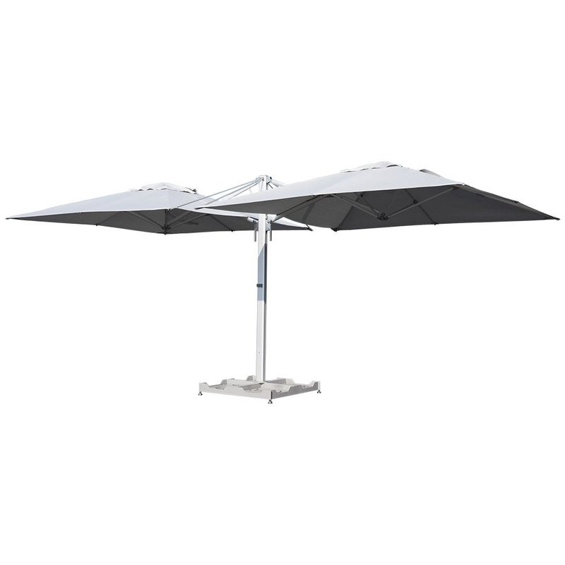 Parasol Doble Blanco con Protección UV