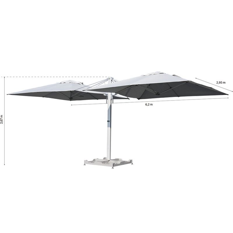 Parasol Doble Blanco con Protección UV