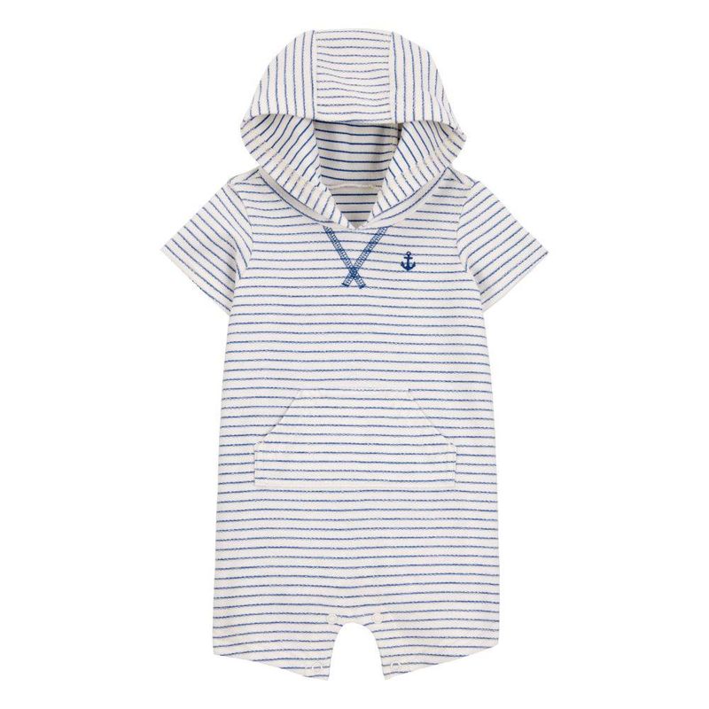 Mameluco De Una Pieza SP25 Para Bebé Niño Azul Y Blanco