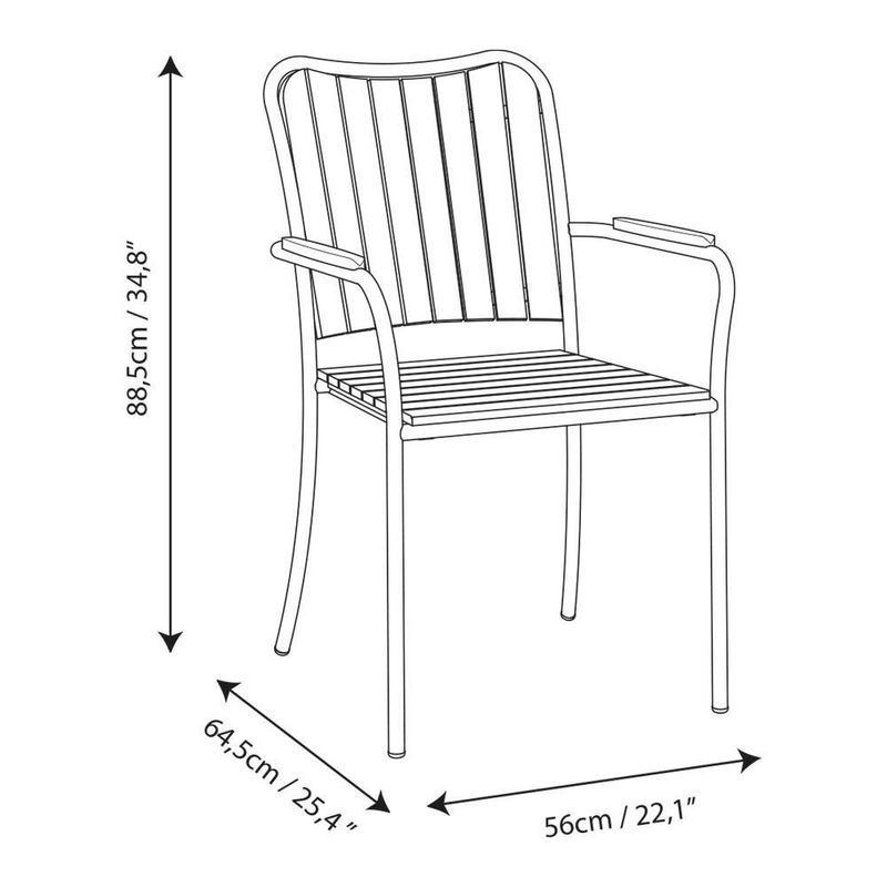 Silla Atlas con Brazos de Madera de Acacia