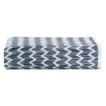 Toalla de Baño Diseño Zigzag Azul y Blanco