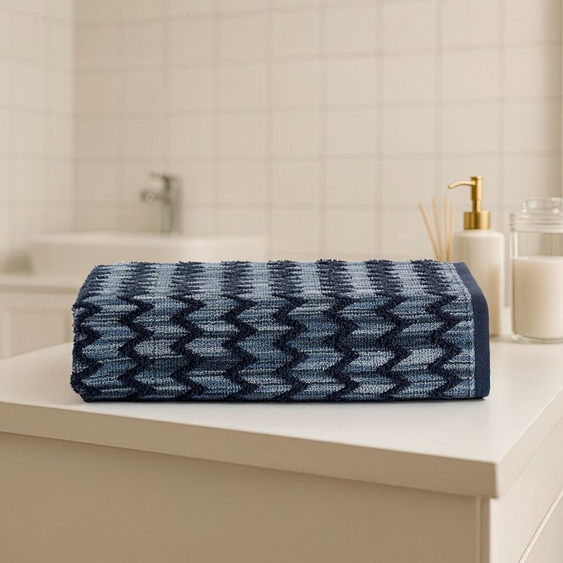 Toalla de Bano Zigzag Azul
