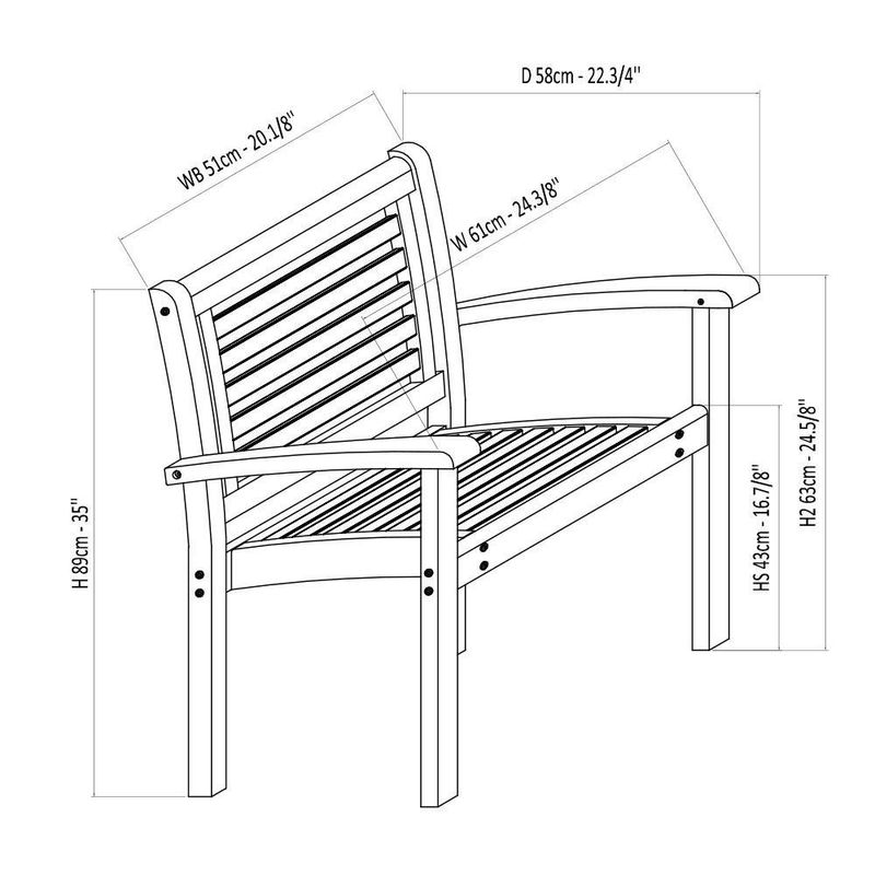 Silla de Madera Milano con Brazo