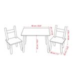 Set Infantil de Mesa y 2 Sillas de Madera Rosa