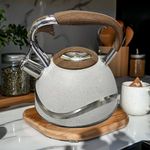Tetera de Acero Inoxidable con Mango Estilo Madera 3 L