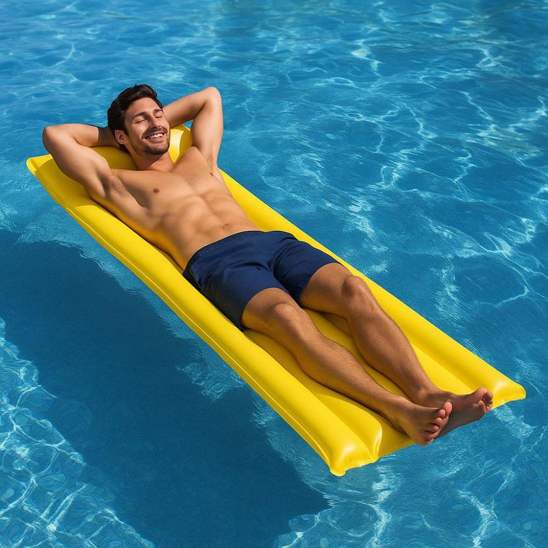 Colchoneta Inflable para Piscina con Diseño Ergonómico Colores Surtidos