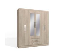 Armario Lory con 6 Puertas y 2 Gavetas Almendra