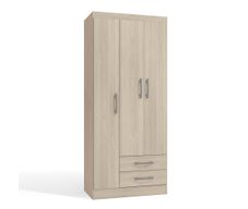 Armario Almy con 3 Puertas 2 Gavetas Almendra