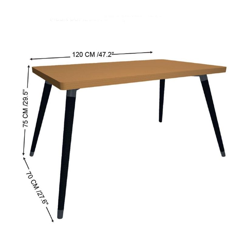Mesa de Comedor Beige con Patas Negras