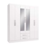 Armario Lory con 6 Puertas y 2 Gavetas Blanco