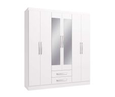 Armario Lory con 6 Puertas y 2 Gavetas Blanco