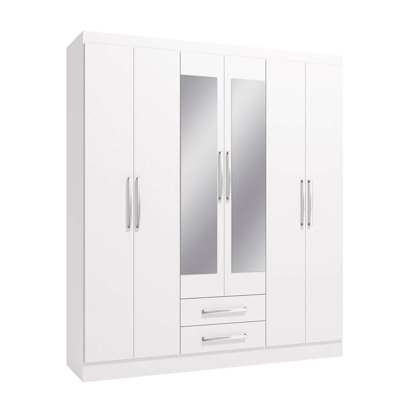 Armario Lory con 6 Puertas y 2 Gavetas Blanco