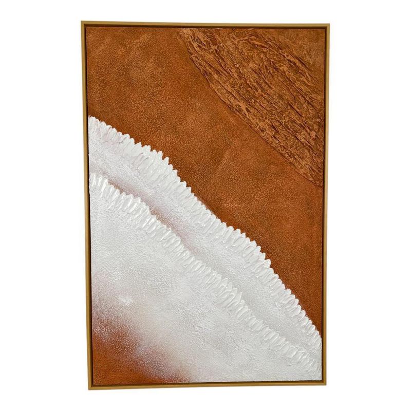 Cuadro Decorativo Abstracto con Relieve Tonos Tierra