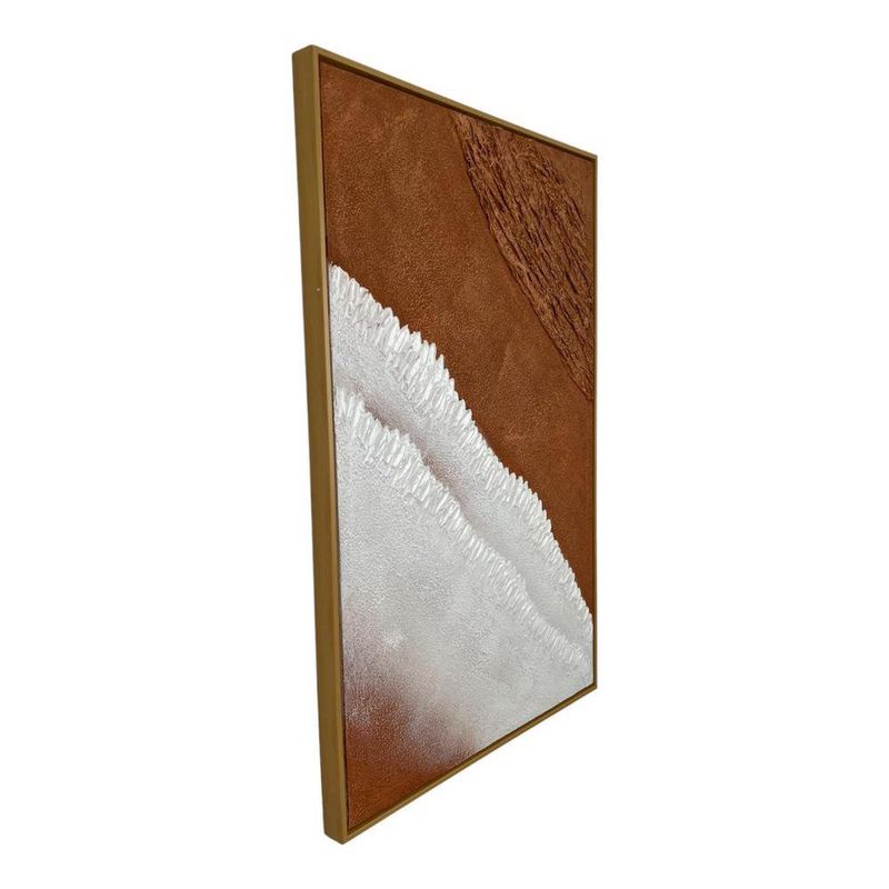 Cuadro Decorativo Abstracto con Relieve Tonos Tierra