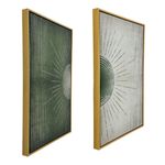 Set de 2 Cuadros Decorativos Sol Abstracto