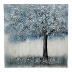 Cuadro Decorativo Árbol Azul 100x100 cm