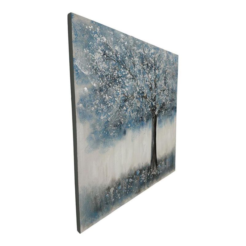 Cuadro Decorativo Árbol Azul 100x100 cm