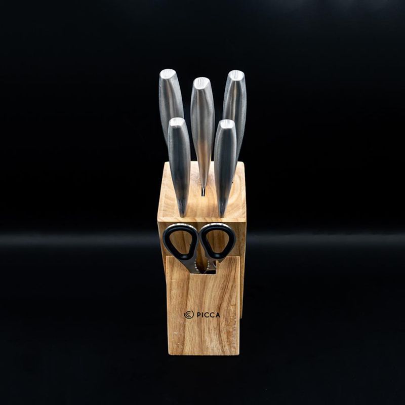 Set de Cuchillos 7 Piezas con Base de Madera