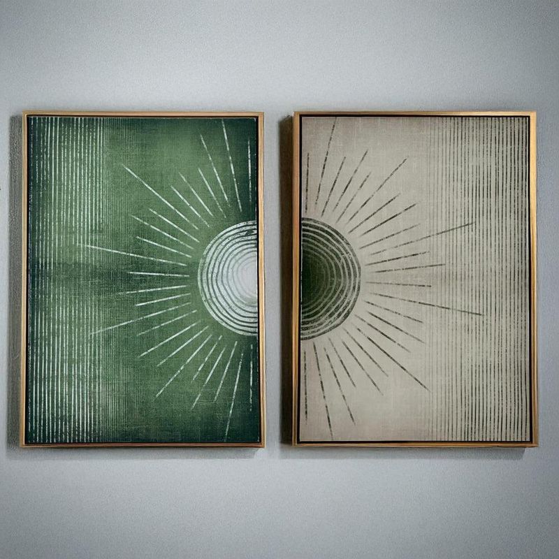 Set de 2 Cuadros Decorativos Sol Abstracto