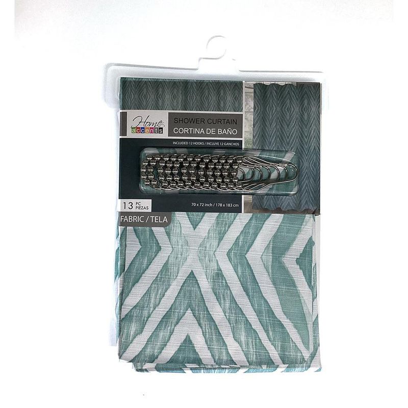 Cortina de Baño Tela Verde con Ganchos 178 X 183 Cm
