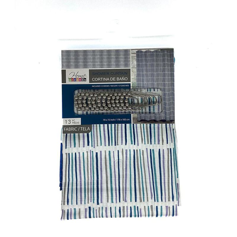 Cortina de Baño Tela Estampada Líneas Verticales 178 X 183 Cm