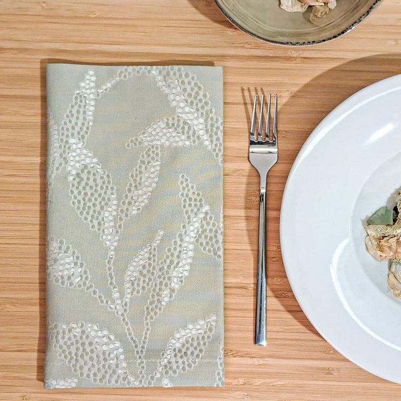 Servilleta Tela Verde 50X50 Cm con Diseño de Hojas