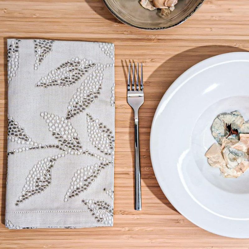 Servilleta Tela Branches 50X50 Cm Diseño Hojas Beige