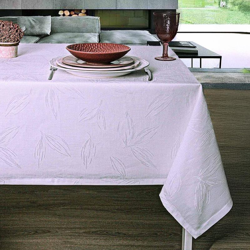 Mantel Cuadrado 180X180 Cm Hoja Blanca