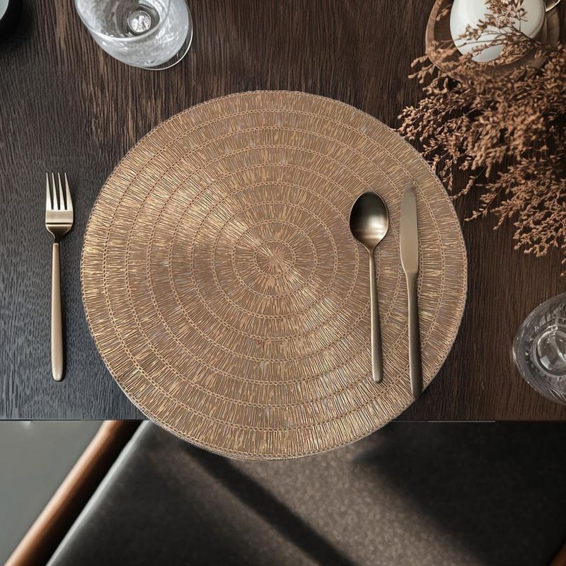 Individual Decorativo Redondo Rose Gold 38 Cm