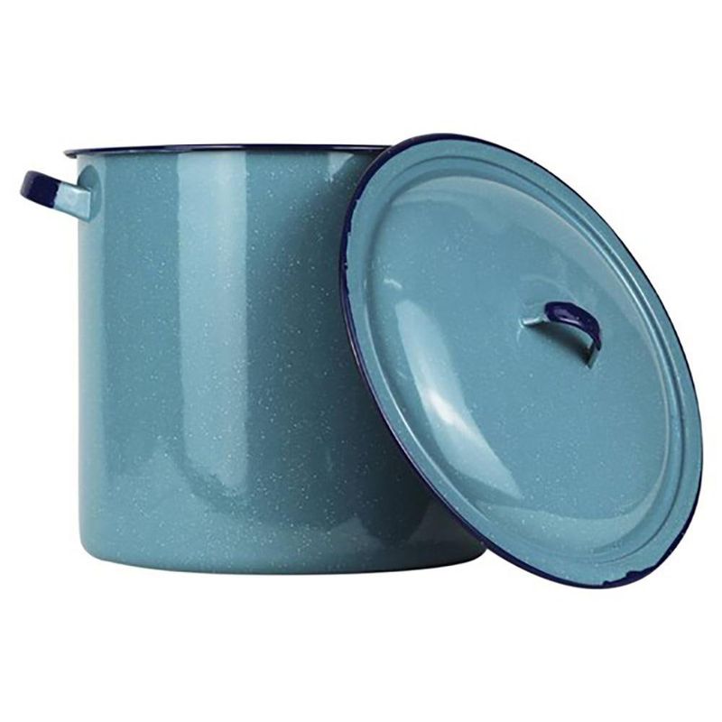 Olla Esmaltada Alta con Tapa Azul