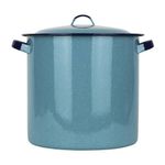 Olla Esmaltada Alta con Tapa Azul