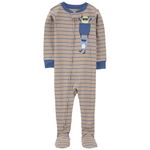 Pijama Entera Algodón Rayas Marrones Monstruo - Varias Tallas