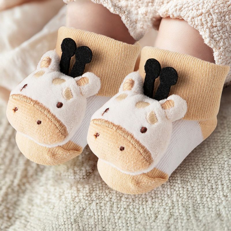 Set de Calcetas para Bebé con Diseño Animal Beige 6-12 Meses